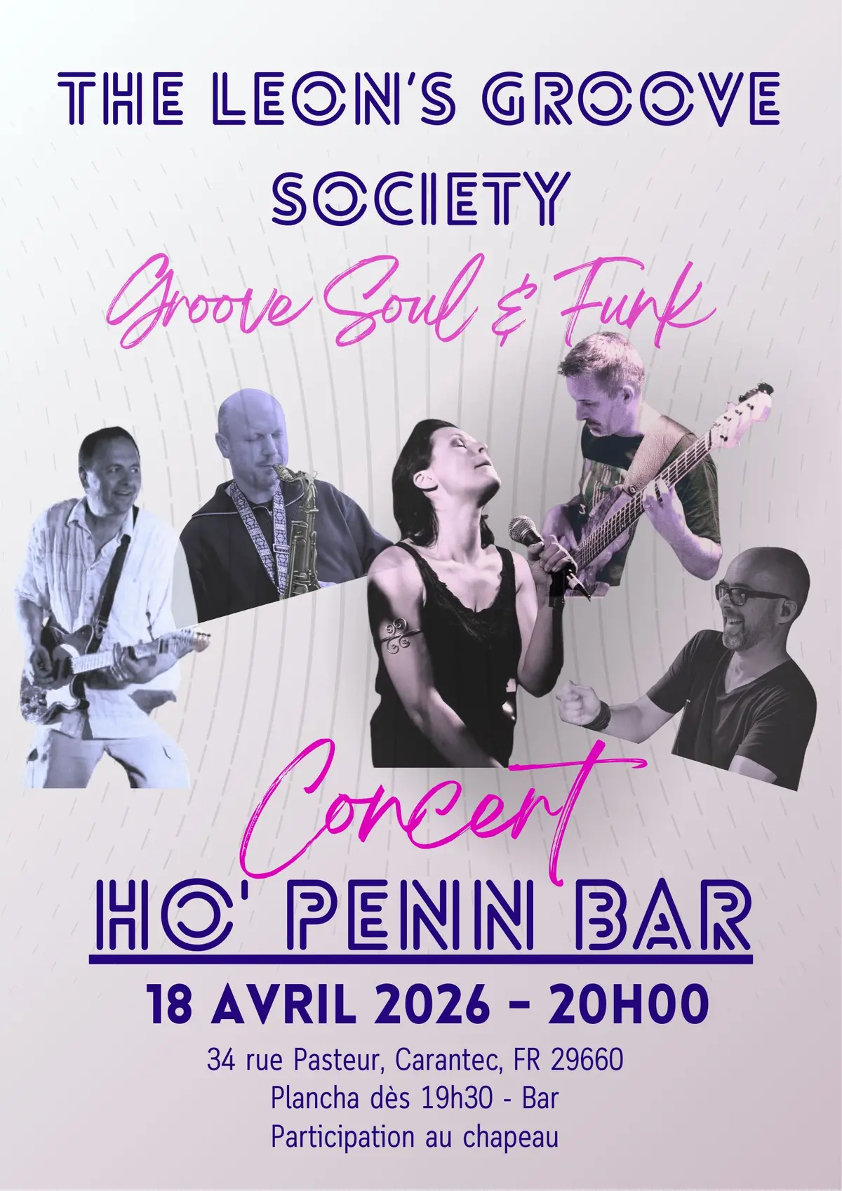 concert Léon's Groove Society  Ho'penn Bar 18 avril Carantec