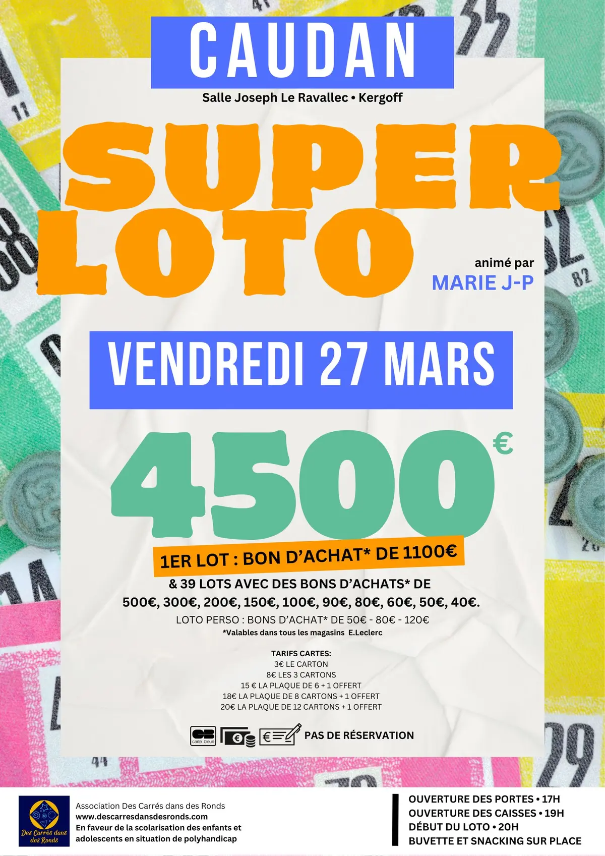 Super Loto à Caudan - 4 500euros à gagner pour la scolarisation inclusive.