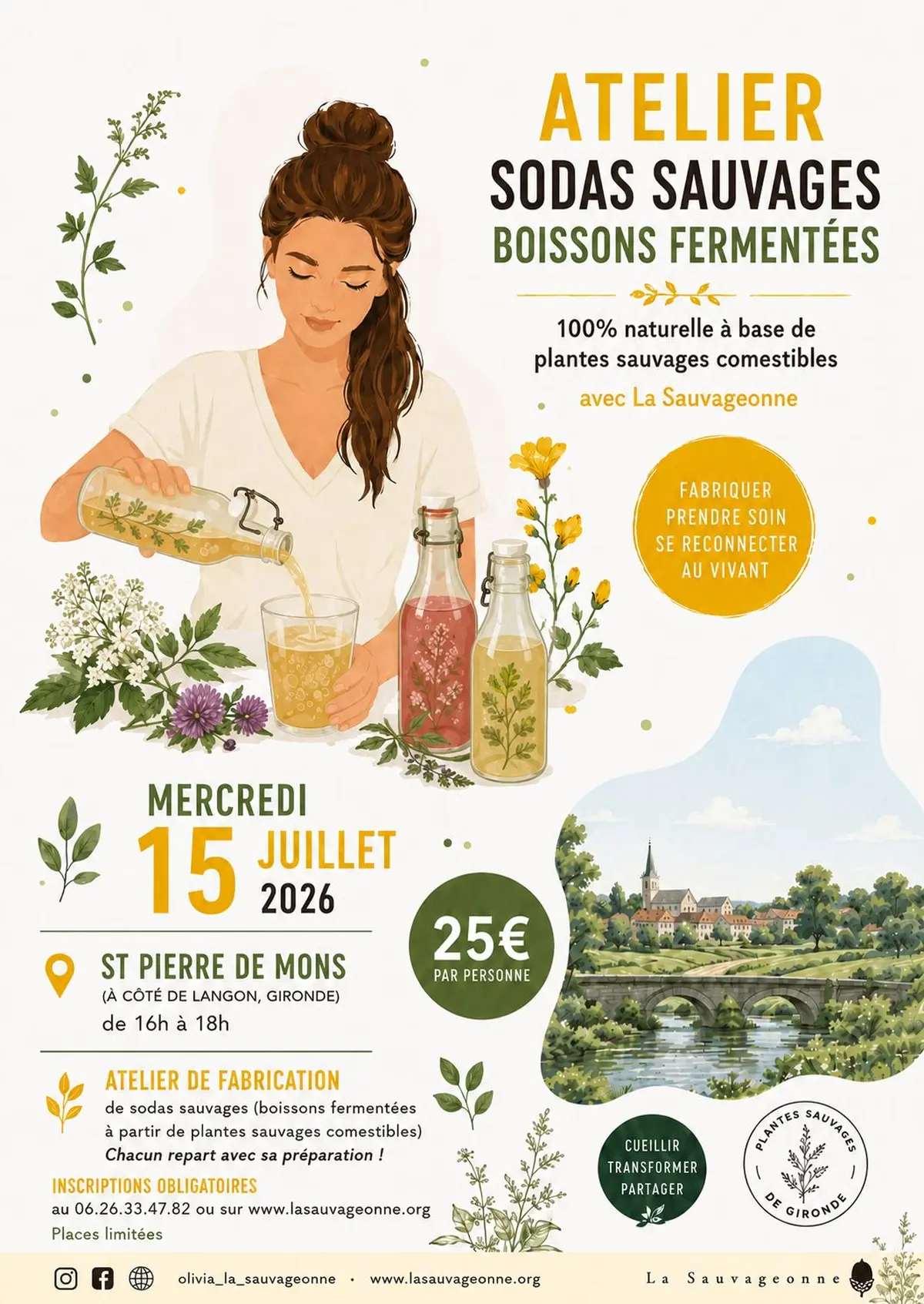 Atelier sodas sauvages (boissons fermentées aux plantes sauvages comestibles)