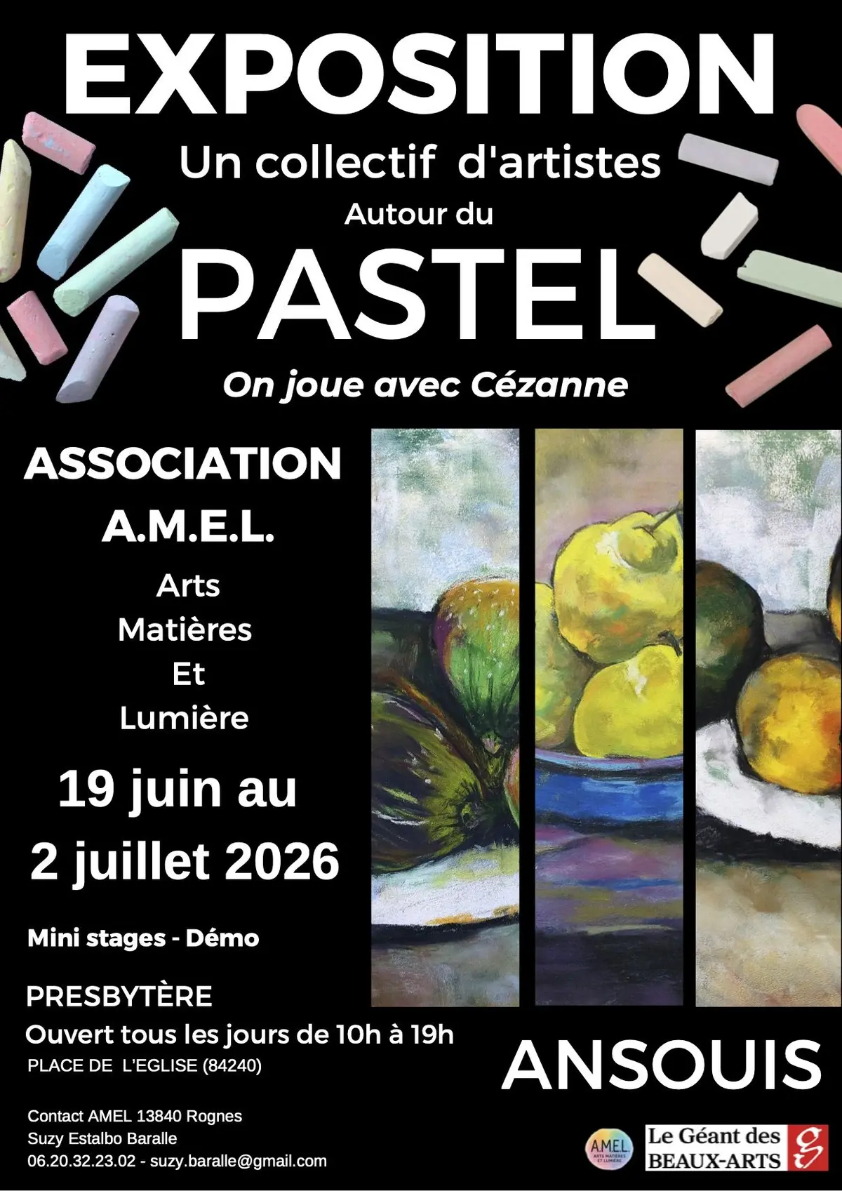 Exposition autour du Pastel On joue avec Cézanne
