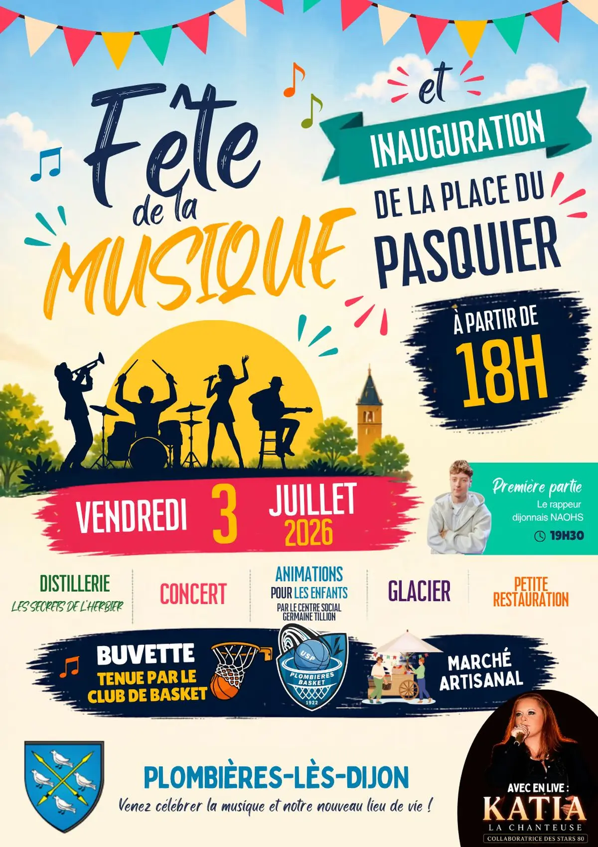 Fête de la musique / Inauguration de la Place du Pasquiers/ Marché artisanale