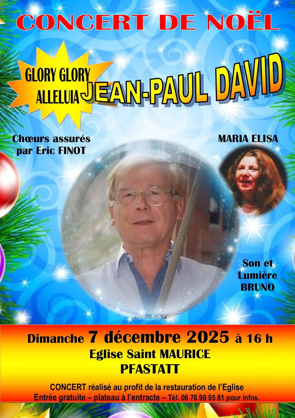 Concert de Noël J.P. DAVID - Eglise St-Maurice Pfastatt - 7 décembre à 16h