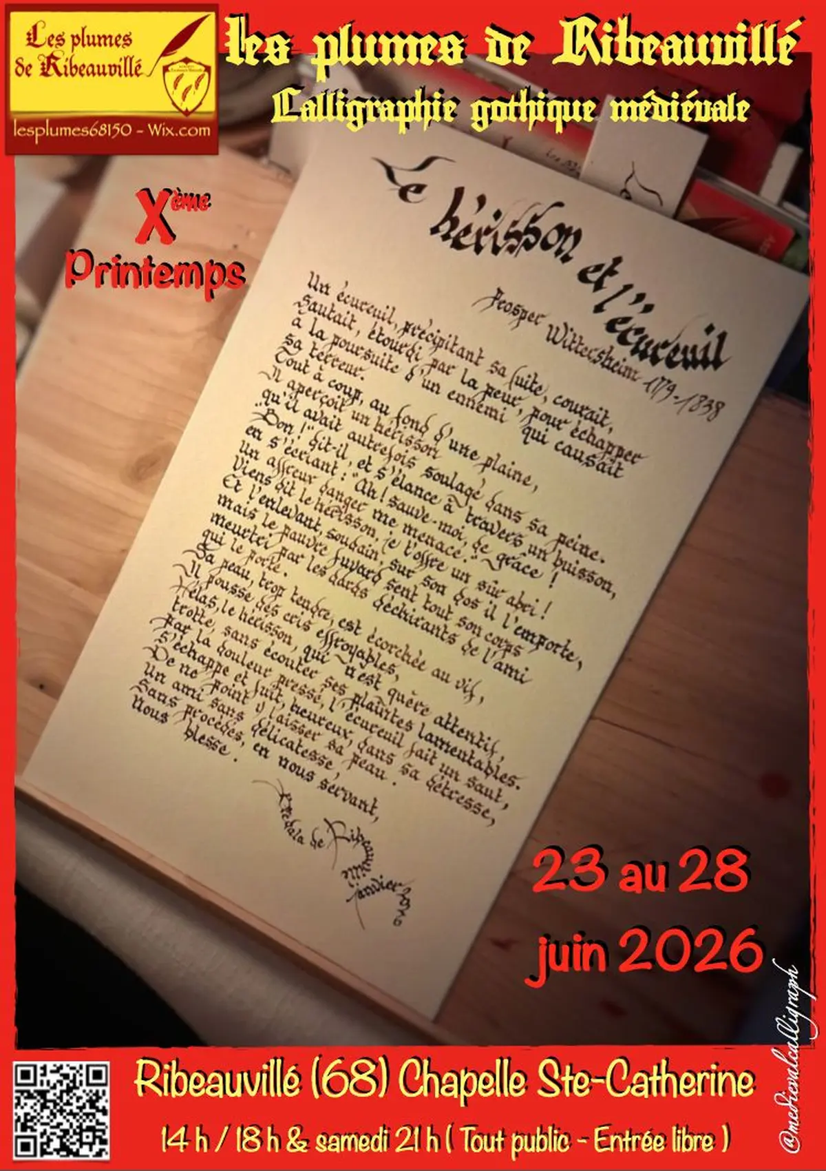 10° Printemps de la calligraphie gothique médiévale - Les plumes de Ribeauvillé