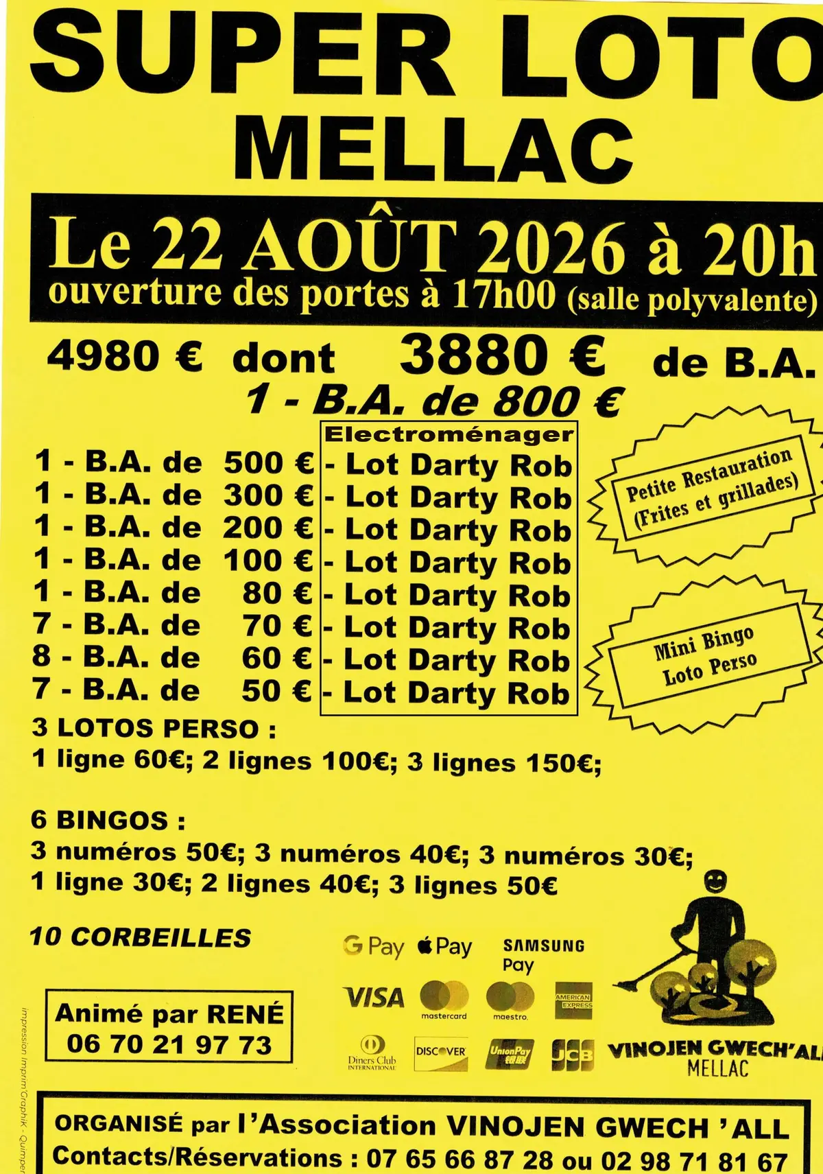 Loto de l'association Vinojen Gwech'all animé par René