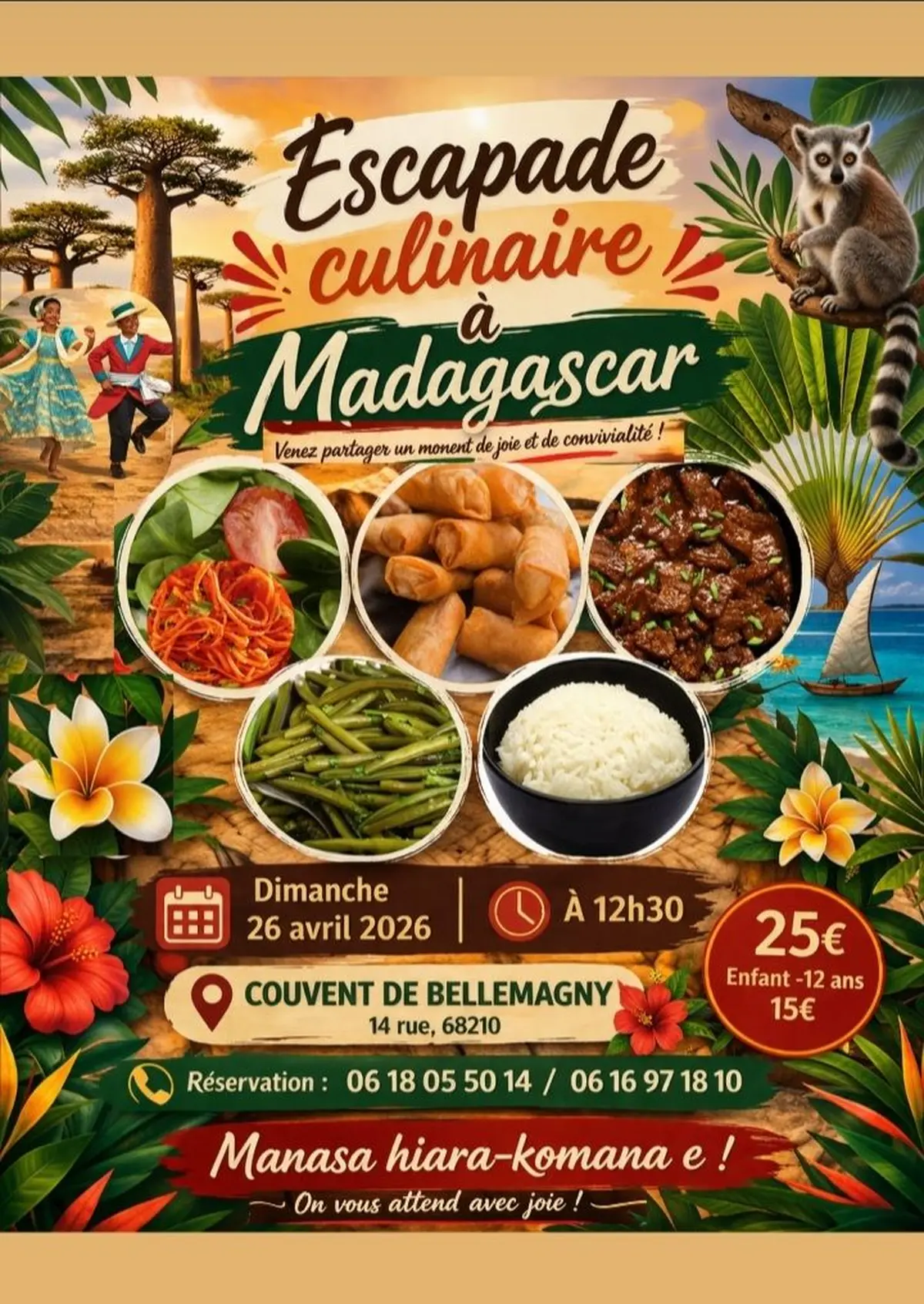 ESCAPADE CULINAIRE à Madagascar - COUVENT de Bellemagny 68210