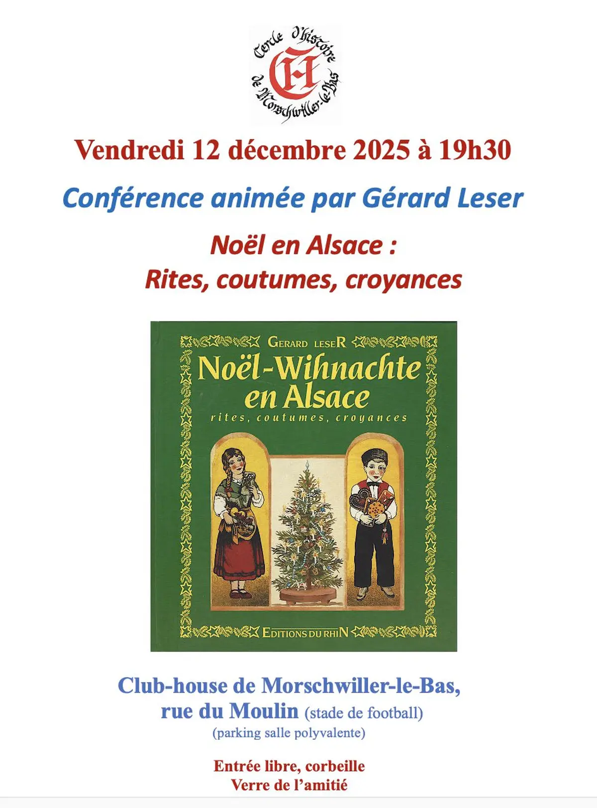 Conférence Noël en Alsace:  rites, coutumes, croyances.