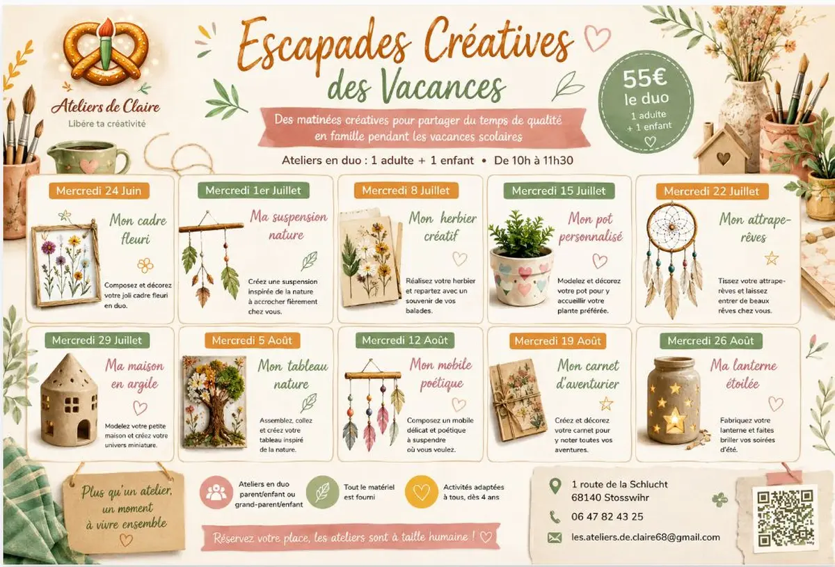 Escapades Créatives des Vacances par Les Ateliers de Claire 