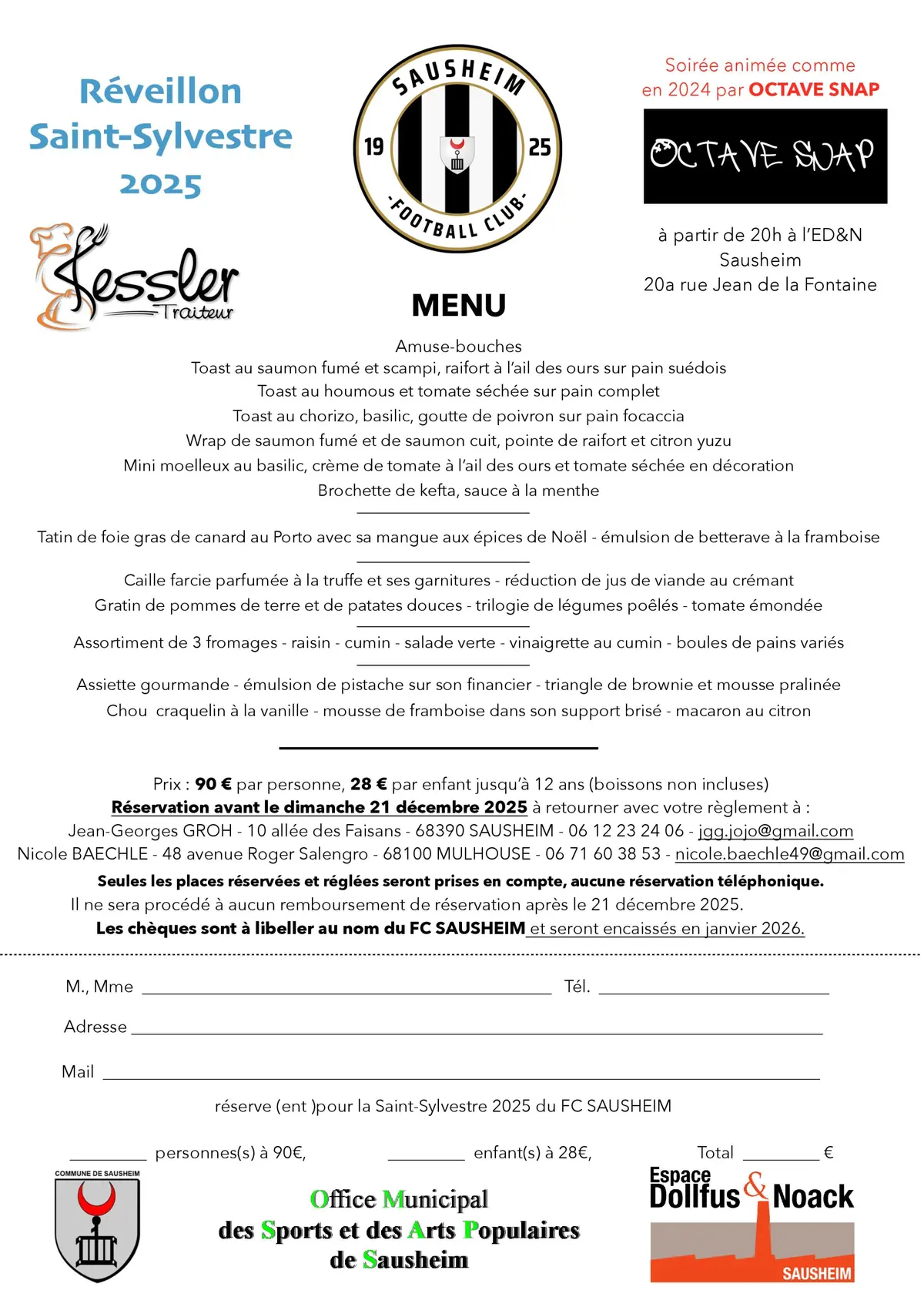 Réveillon de la Saint Sylvestre 2025 à l'Eden de Sausheim - Nouvel an