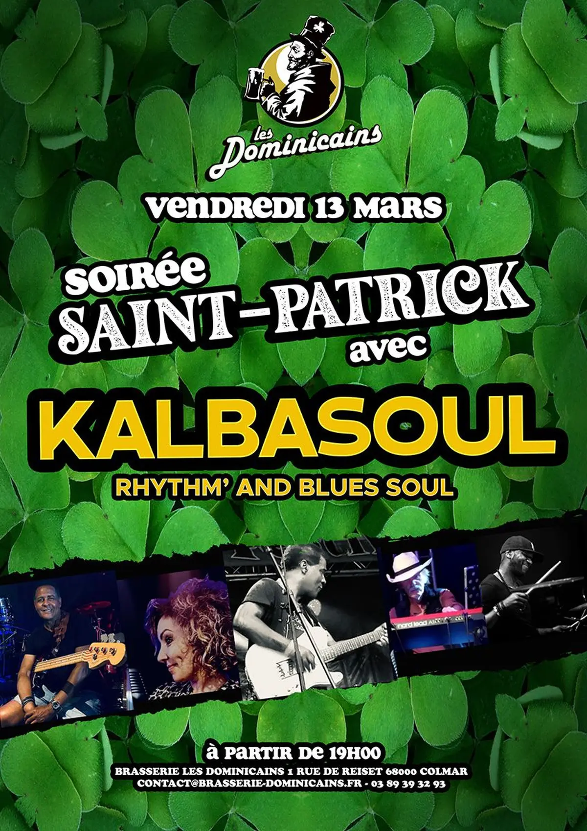 Soirée Saint-Patrick avec KalbaSoul à la brasserie Les Dominicains