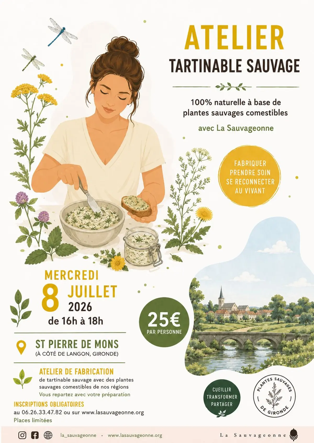 Atelier tartinable sauvage à base de plantes sauvages comestibles en gironde 