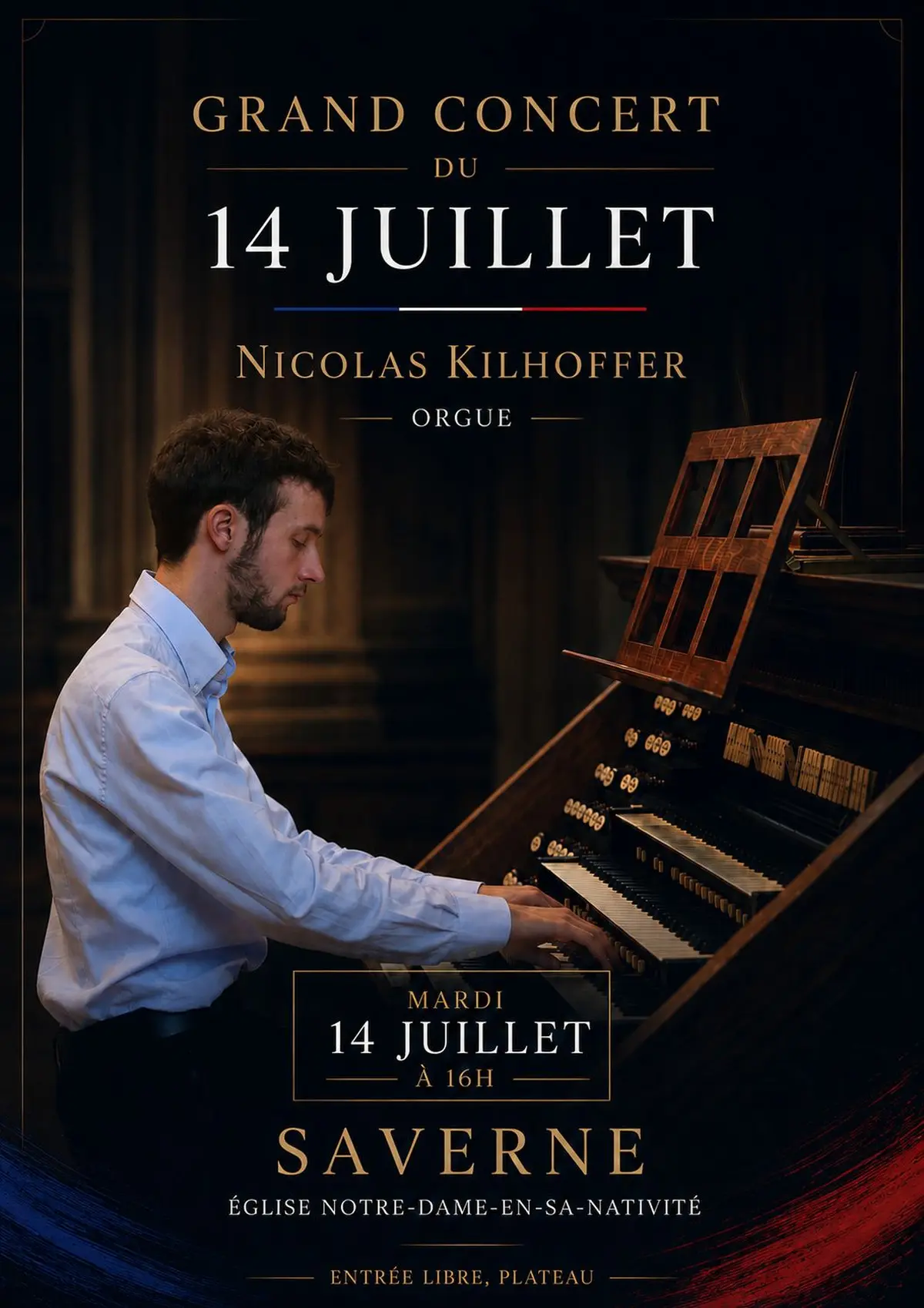 Grand concert du 14 juillet avec l'organiste Nicolas Kilhoffer