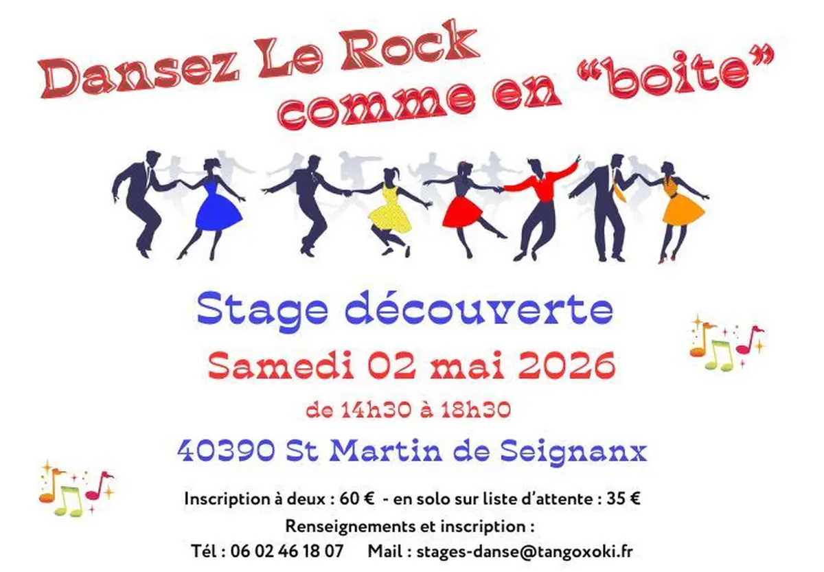Stage de rock comme en boite à St Martin de Seignanx le Samedi 02 mai 2026