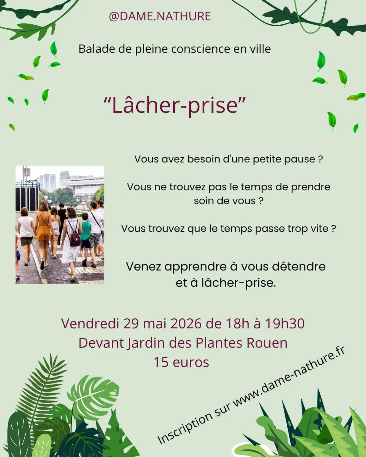 Balade de pleine conscience en plaine ville Lâcher-prise