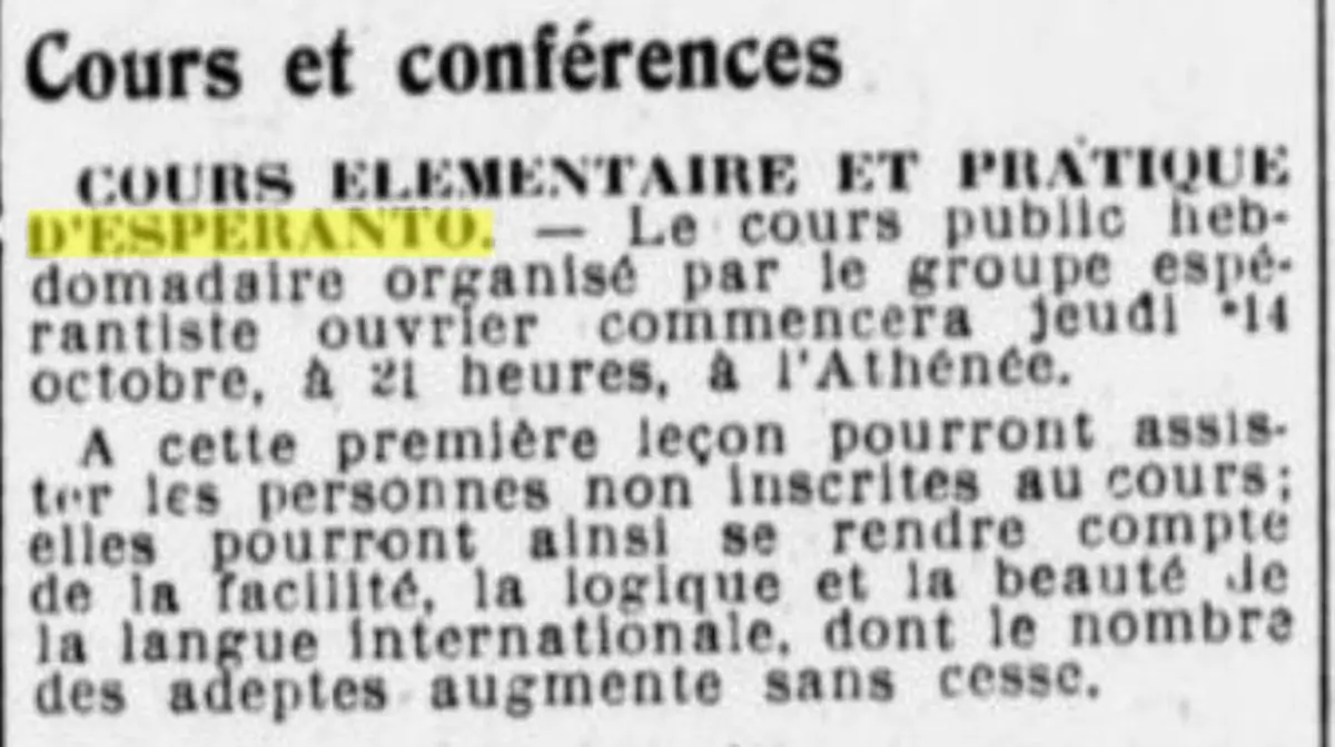 Cours gratuits d'Espéranto