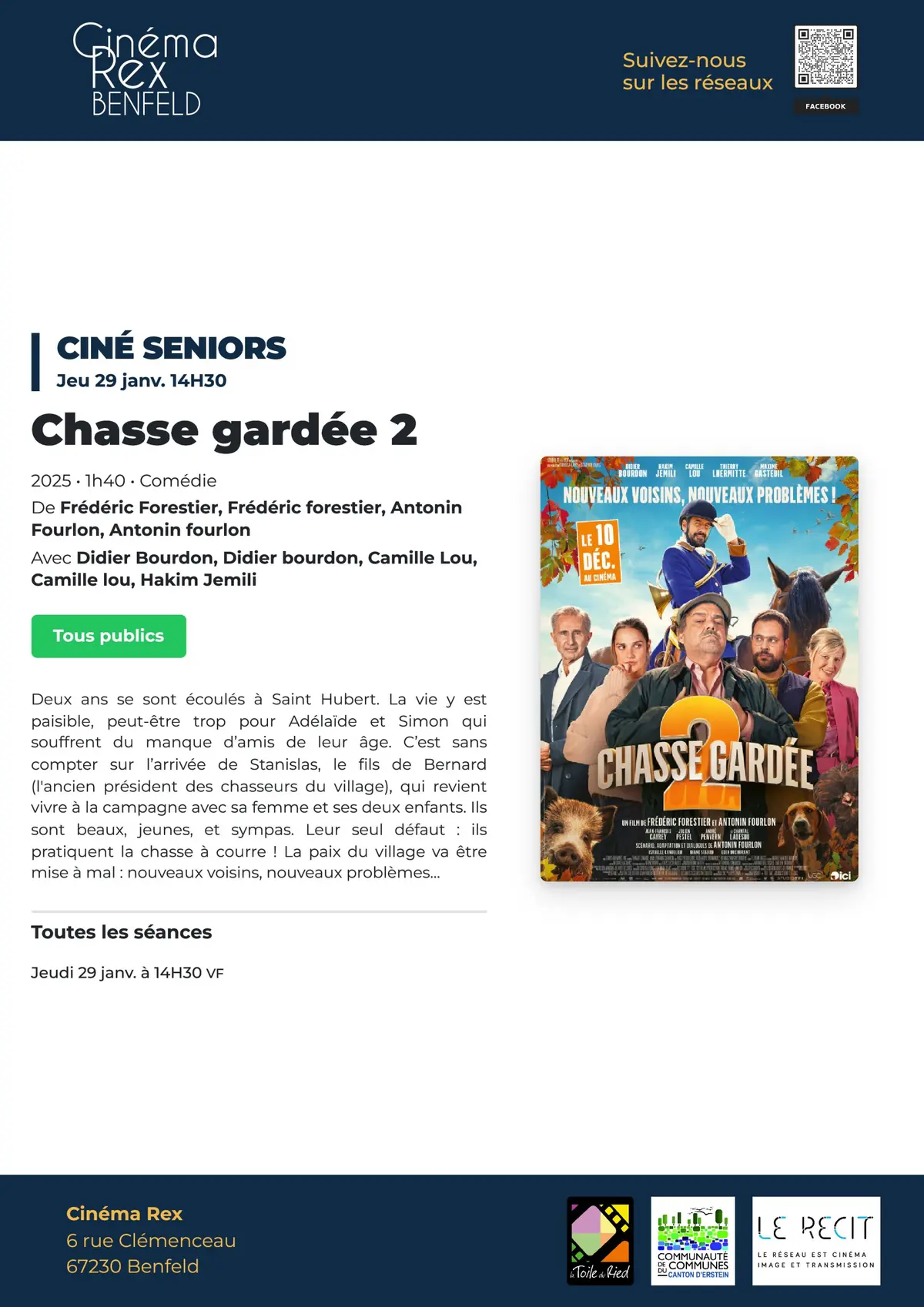 [Cinéma] Ciné Séniors : Chasse Gardée 2