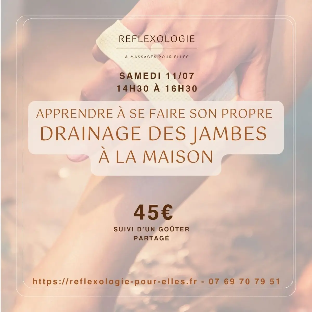 Atelier : apprendre le drainage des jambes pour le pratiquer chez soi