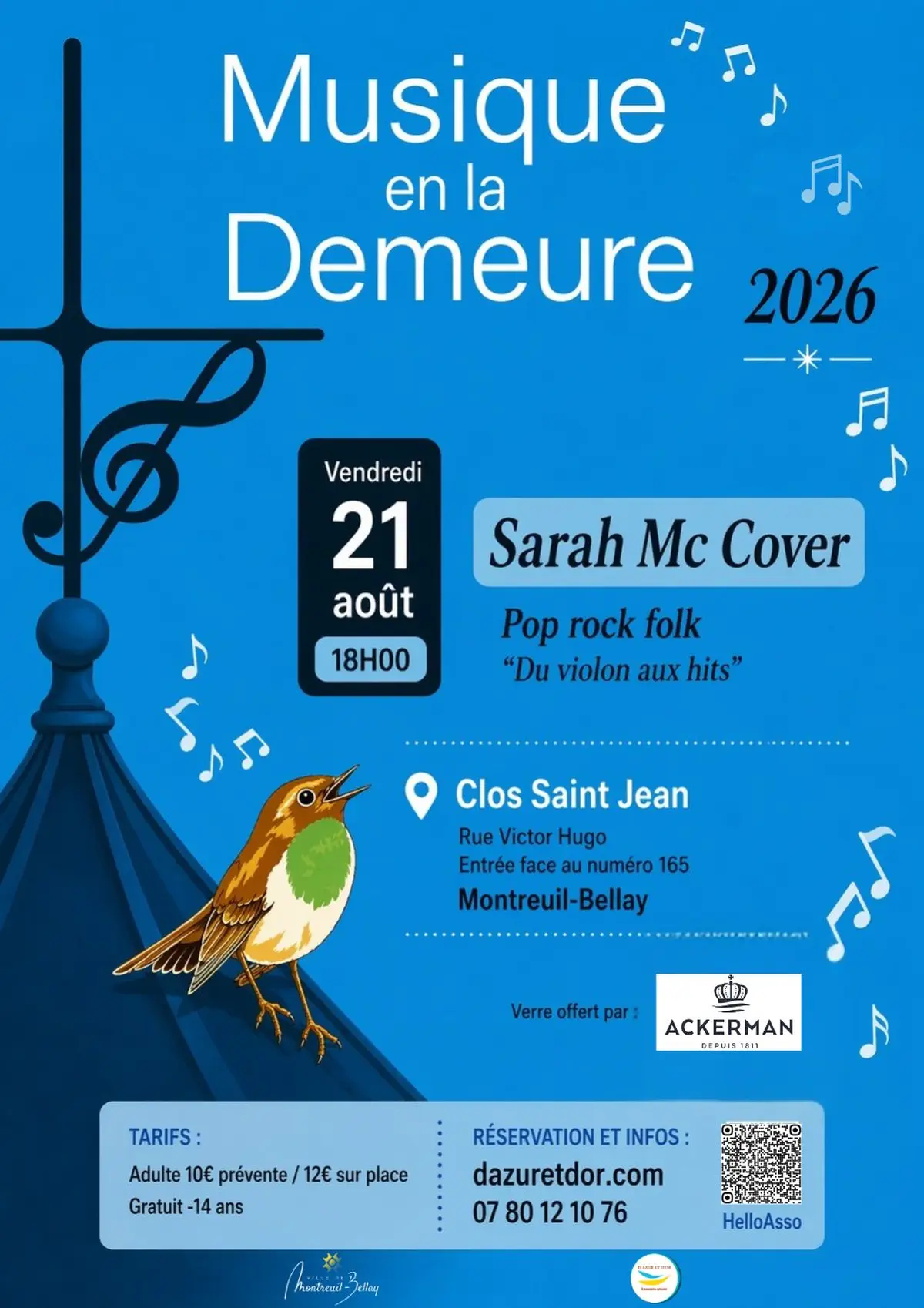 Musique en la demeure -  Sarah Mc Cover – Du violon aux hits