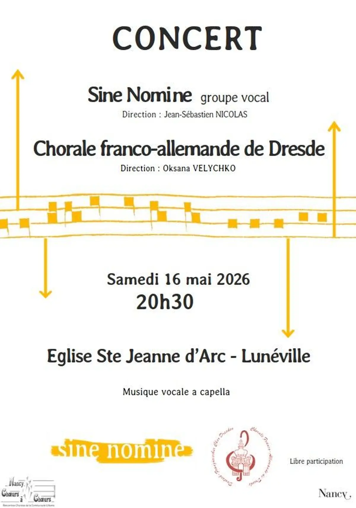 Concert Sine Nomine - Chorale franco-allemande de Dresde