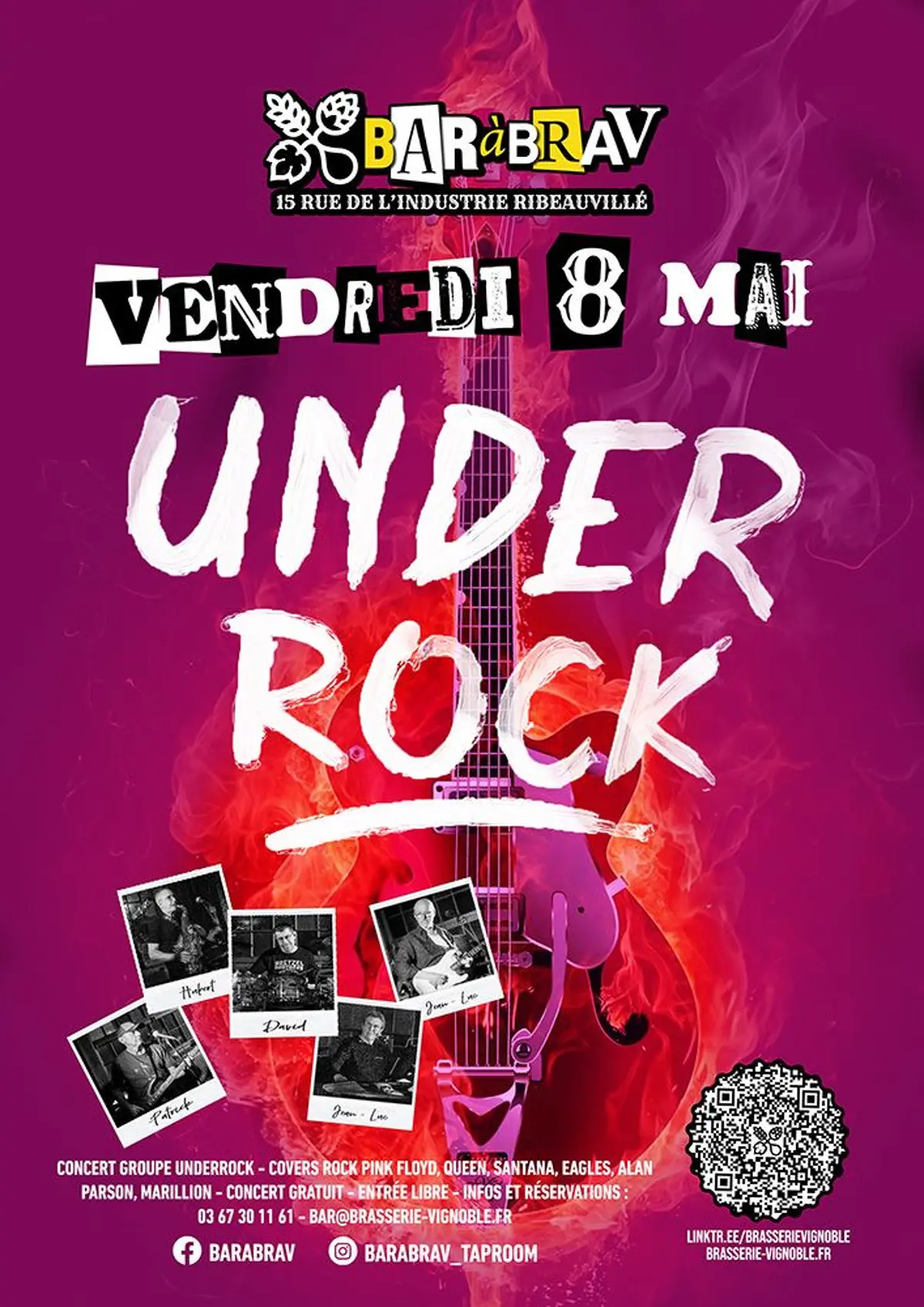 Concert Under Rock au BaRàBrav de Ribeauvillé le vendredi 8 mai