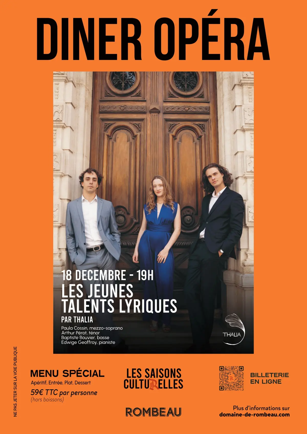 Les saisons culturelles - dîner opéra