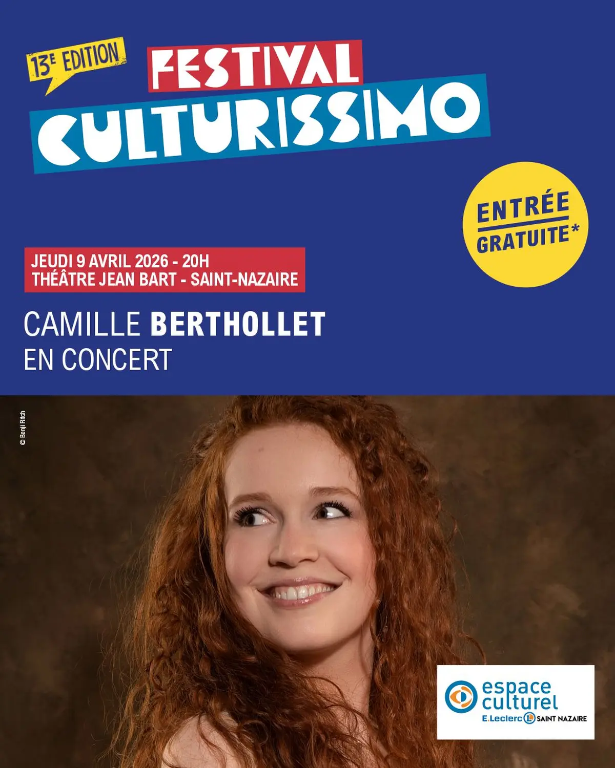 Festival Culturissimo : Camille Berthollet à Saint-Nazaire
