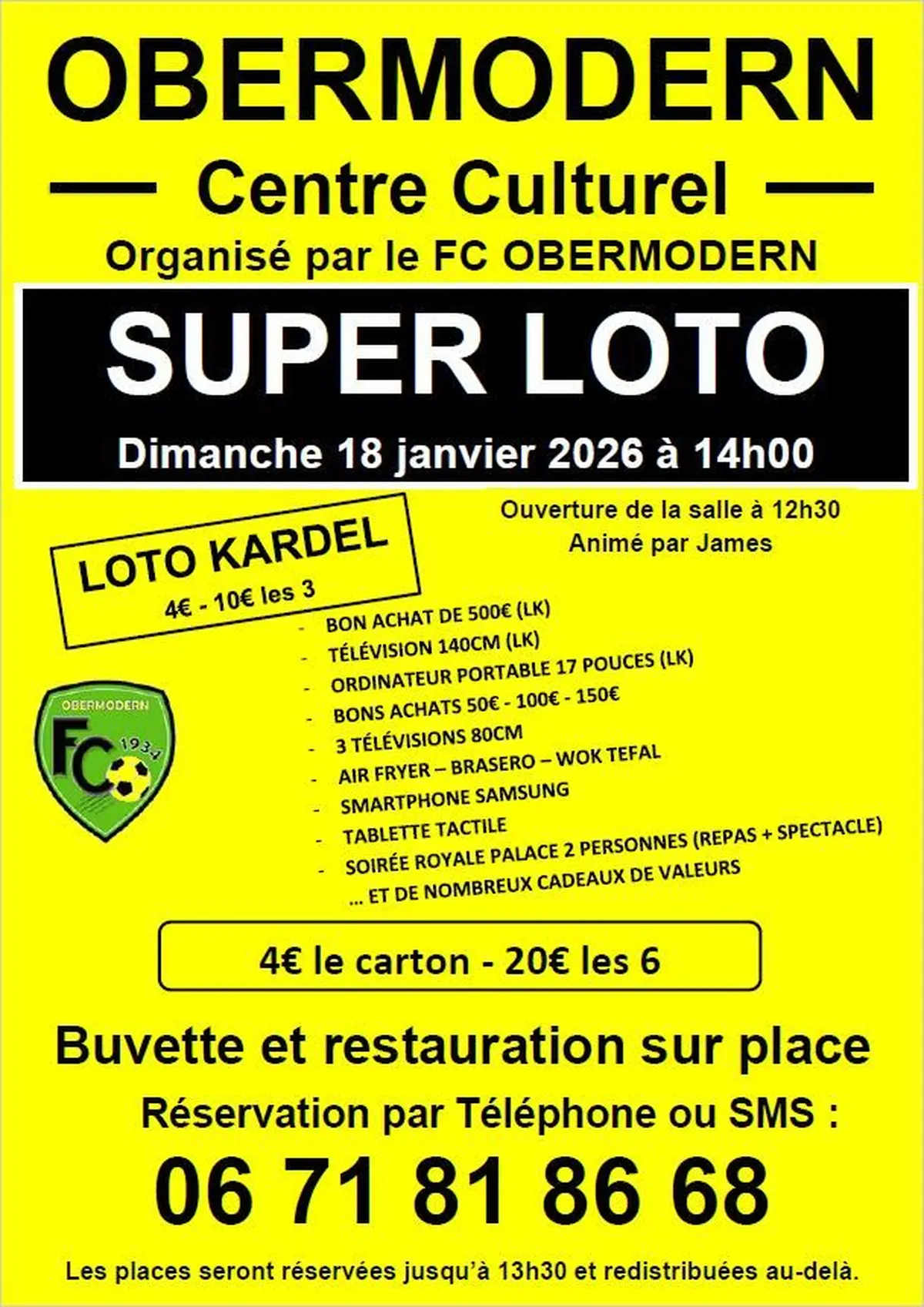 Super Loto Bingo Organisé par le FC Obermodern