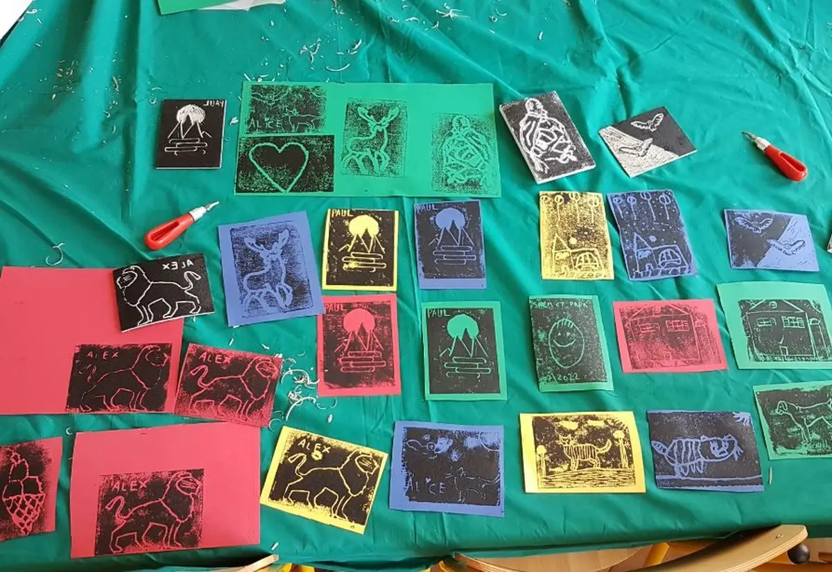 Atelier gravure en famille