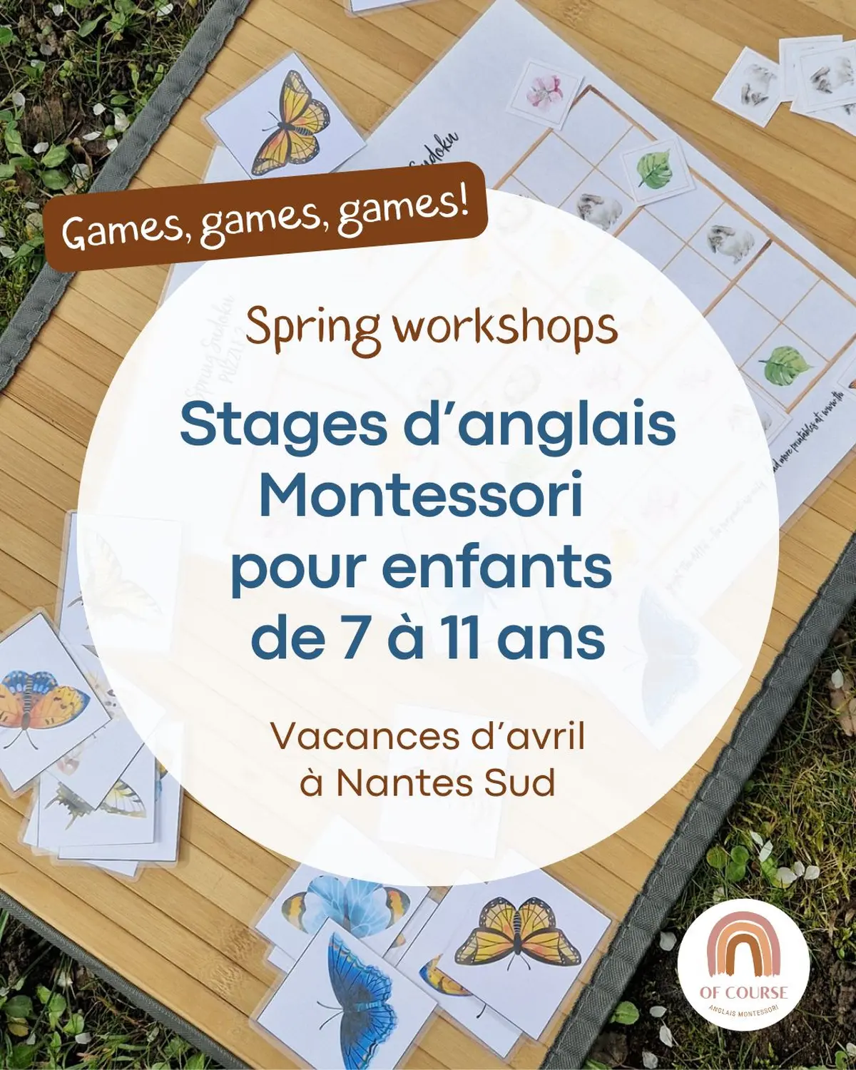 Stage enfants à Nantes - vacances de Pâques 2026 : anglais Of Course Montessori