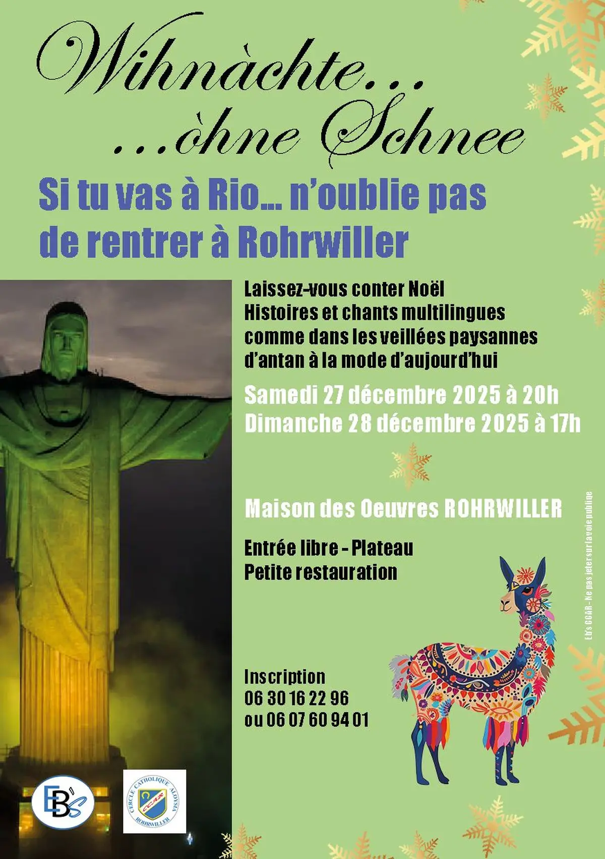 Wihnàchte òhne Schnee - Si tu vas à Rio, n'oublie pas de rentrer à Rohrwiller
