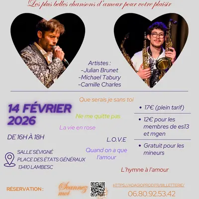 Concert des plus belles chansons d'amour pour la Saint-Valentin