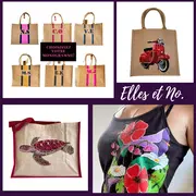 Elles et No., vêtements et accessoires peints à la main