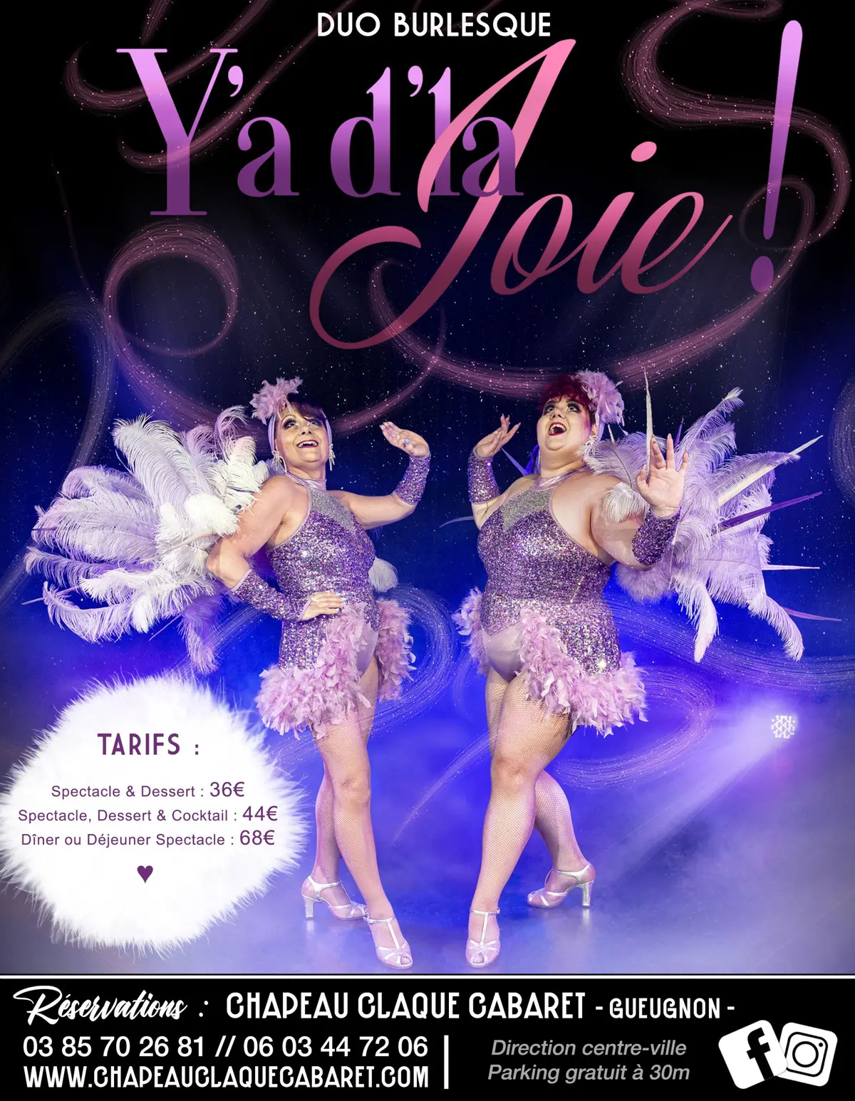 Déjeuners & Dîners-Spectacle Burlesque - Y'a d'La Joie !