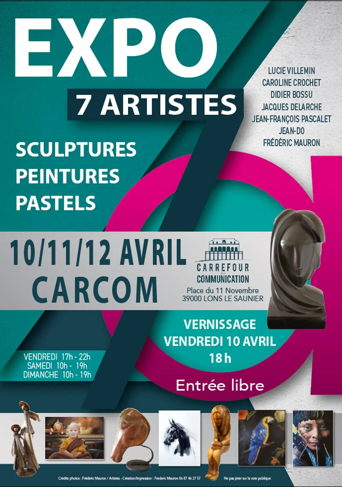 7 artistes : sculptures, peintures et pastels secs