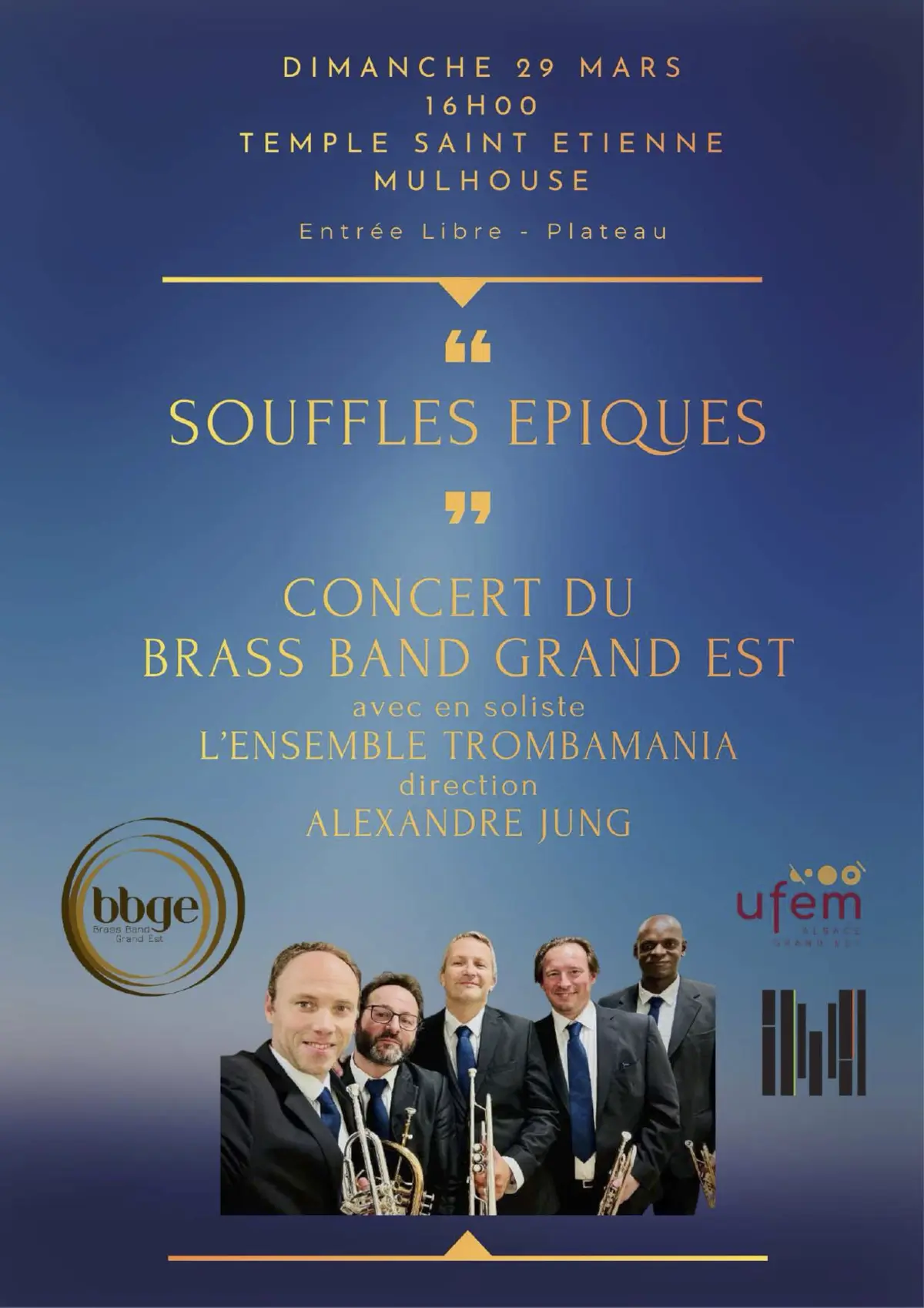 Concert - Souffles épiques - Par le Brass Band Grand Est & Trombamania