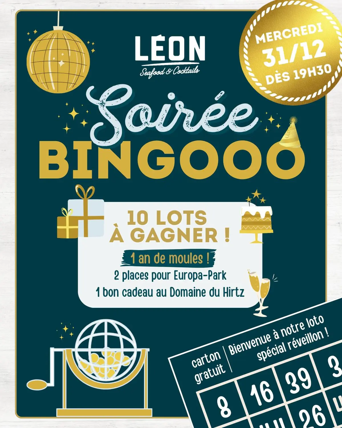 Nouvel An chez Léon Kingersheim : préparez-vous pour… une soirée BINGOOO !