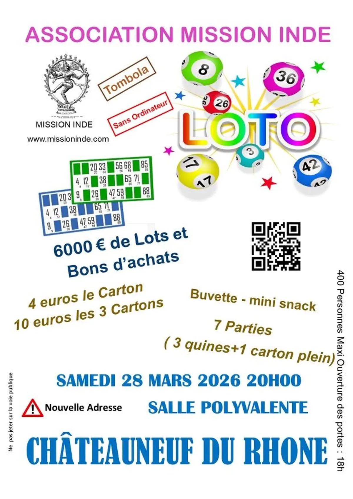 LOTO de l'association MISSION INDE