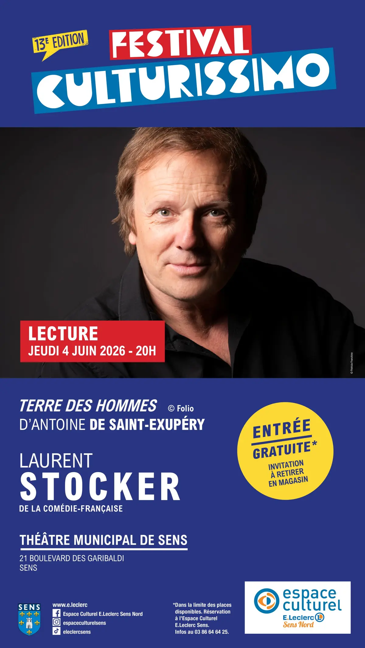 Festival Culturissimo - Lecture de Laurent Stocker