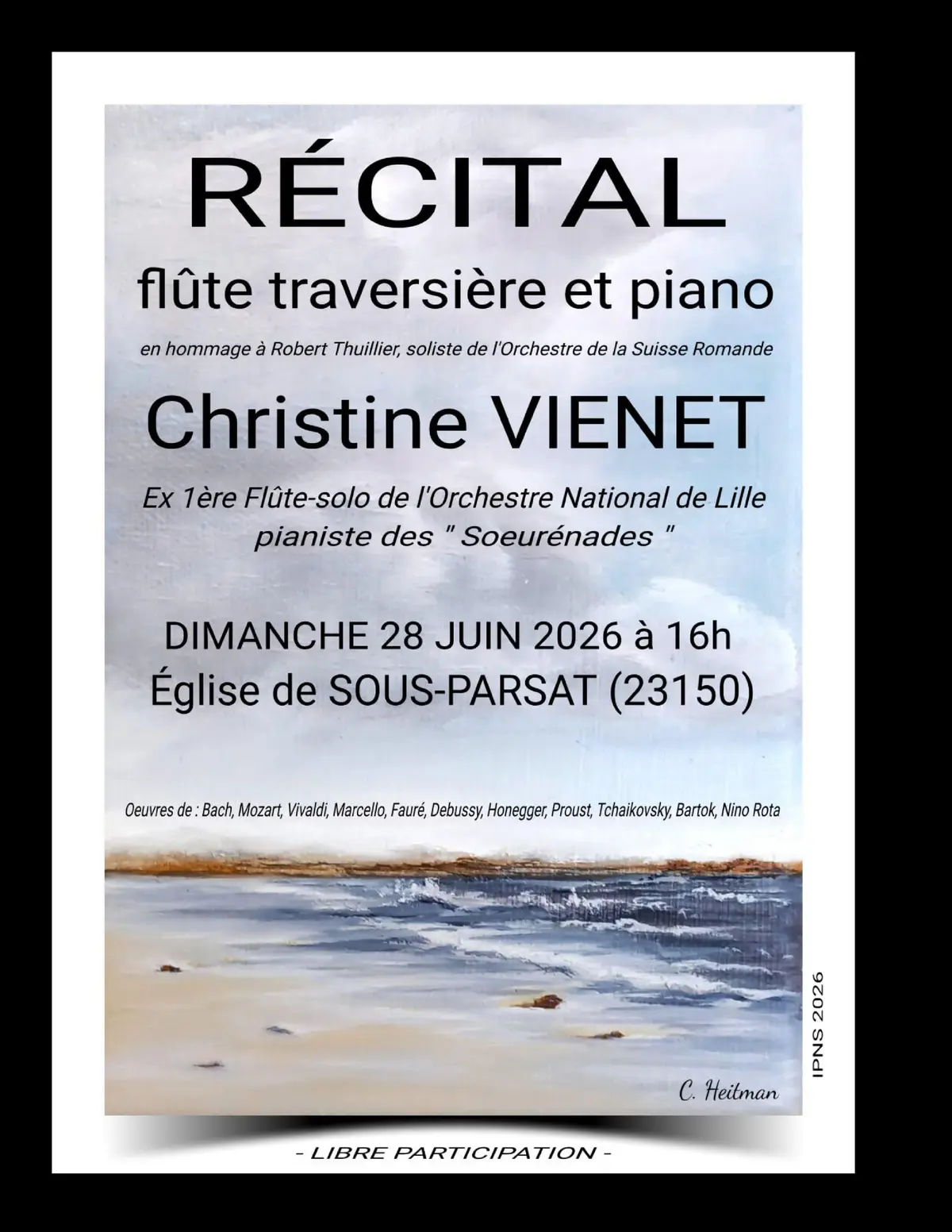 Récital : Flûte traversière et piano Christine VIENET