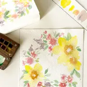 Initiation à l'aquarelle - Couronne de fleurs de printemps