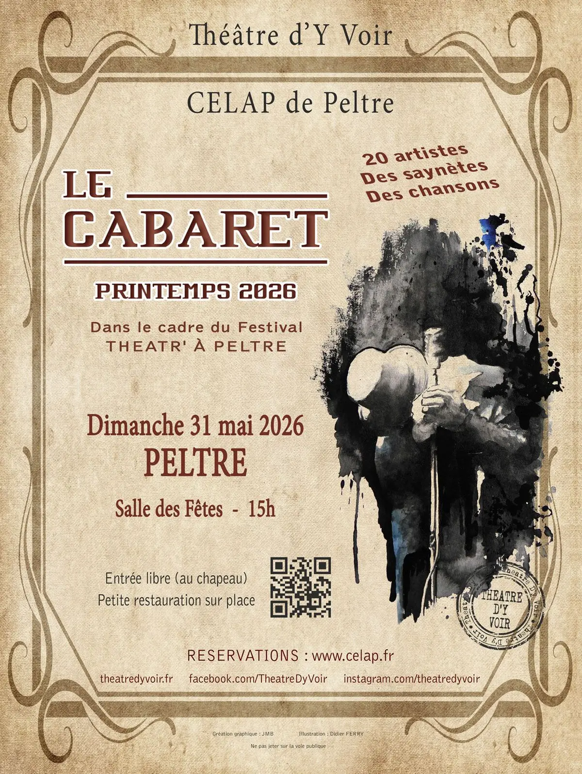 Théâtre d'Y Voir - Le Cabaret de Printemps 2026 - Theatr'à Peltre