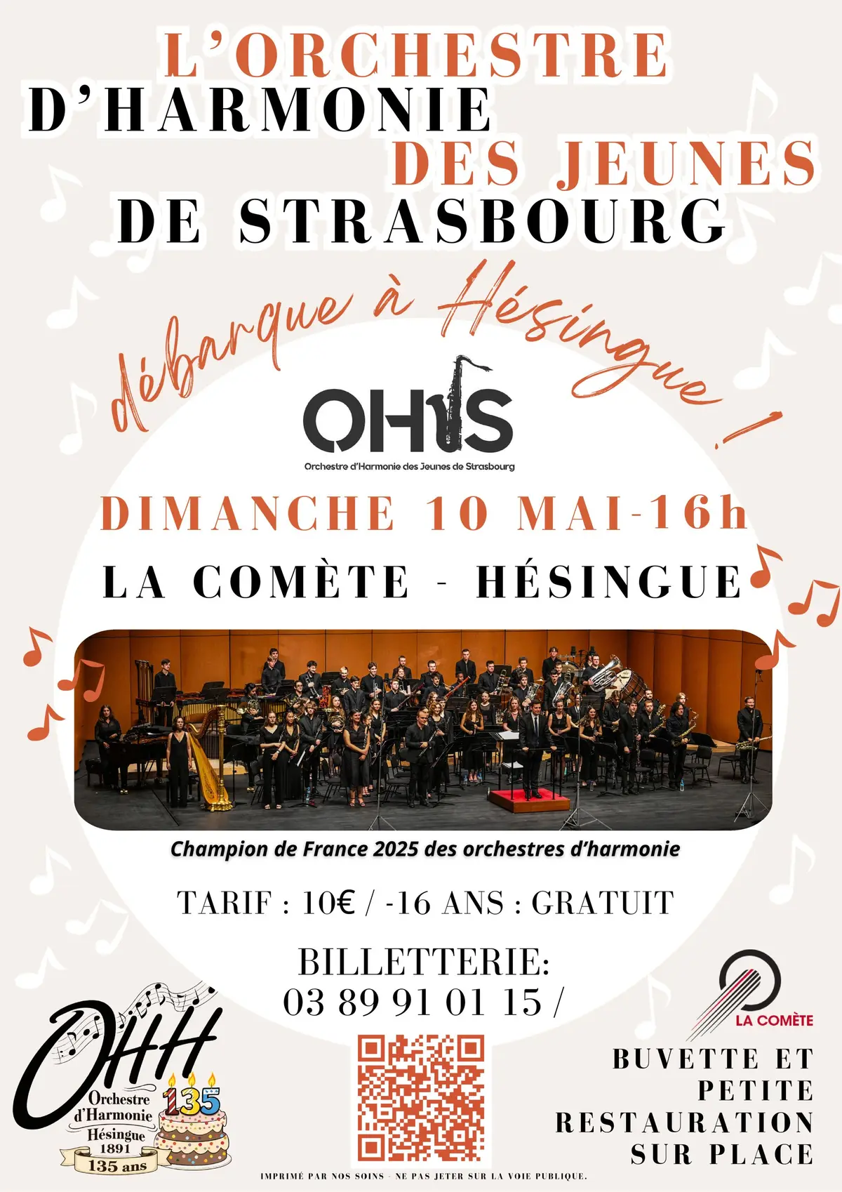 Concert de l’Orchestre d'Harmonie des Jeunes de Strasbourg à La Comète