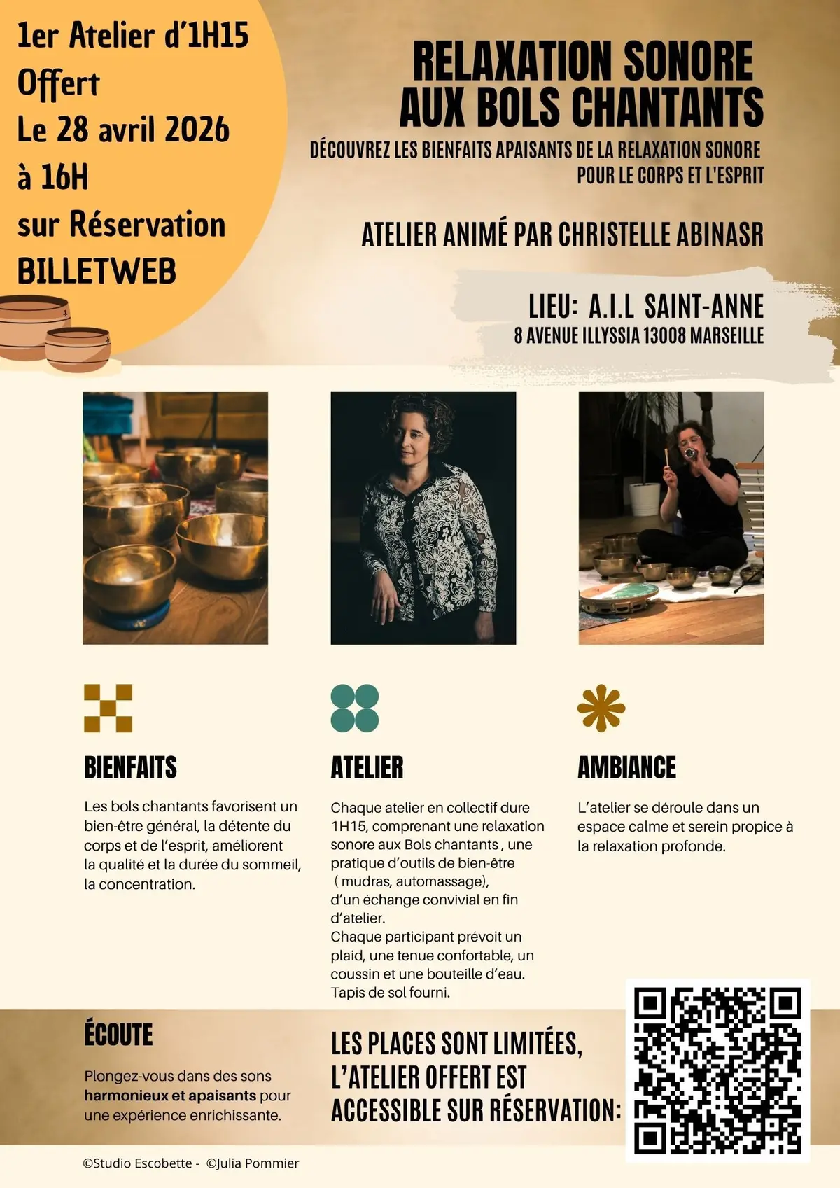 Sieste musicale - atelier de relaxation sonore aux Bols Chantants