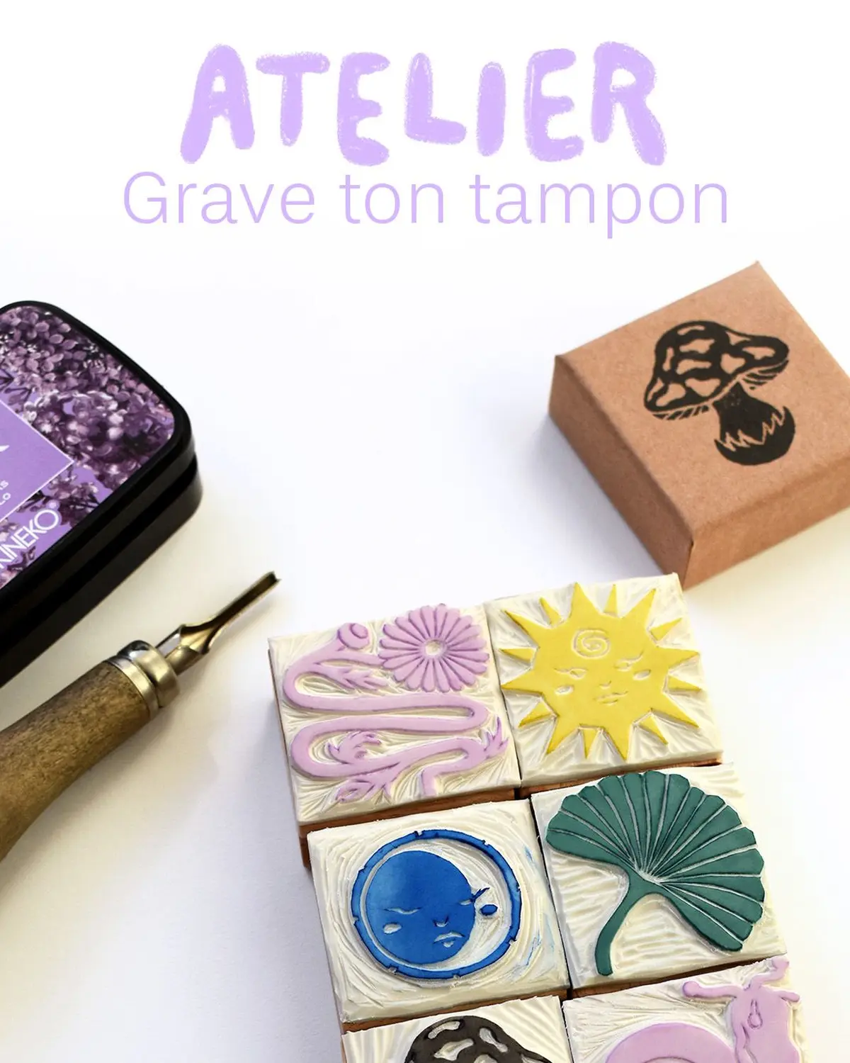 Atelier Grave ton tampon avec CAMILLE MKM CREATION