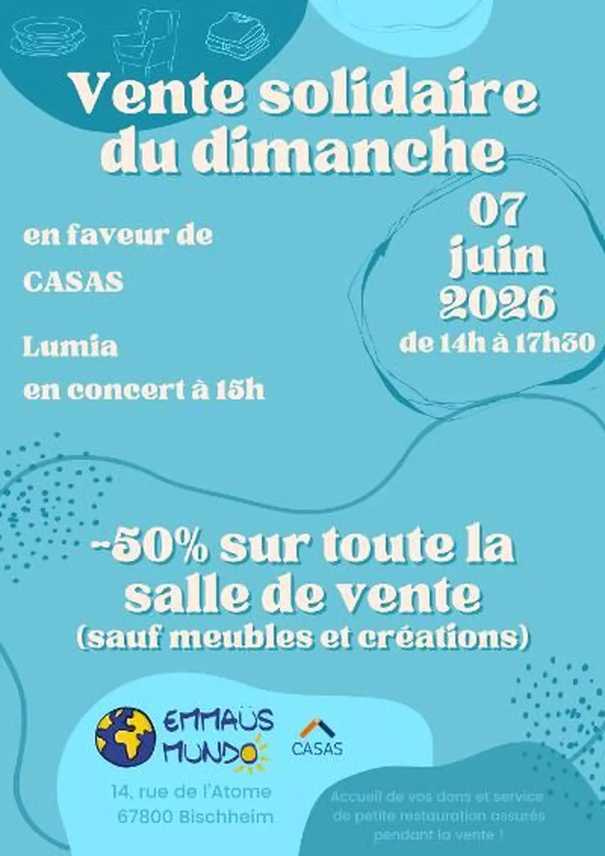 Vente Solidaire du Dimanche à Emmaüs Mundo le dimanche 7 juin 2026