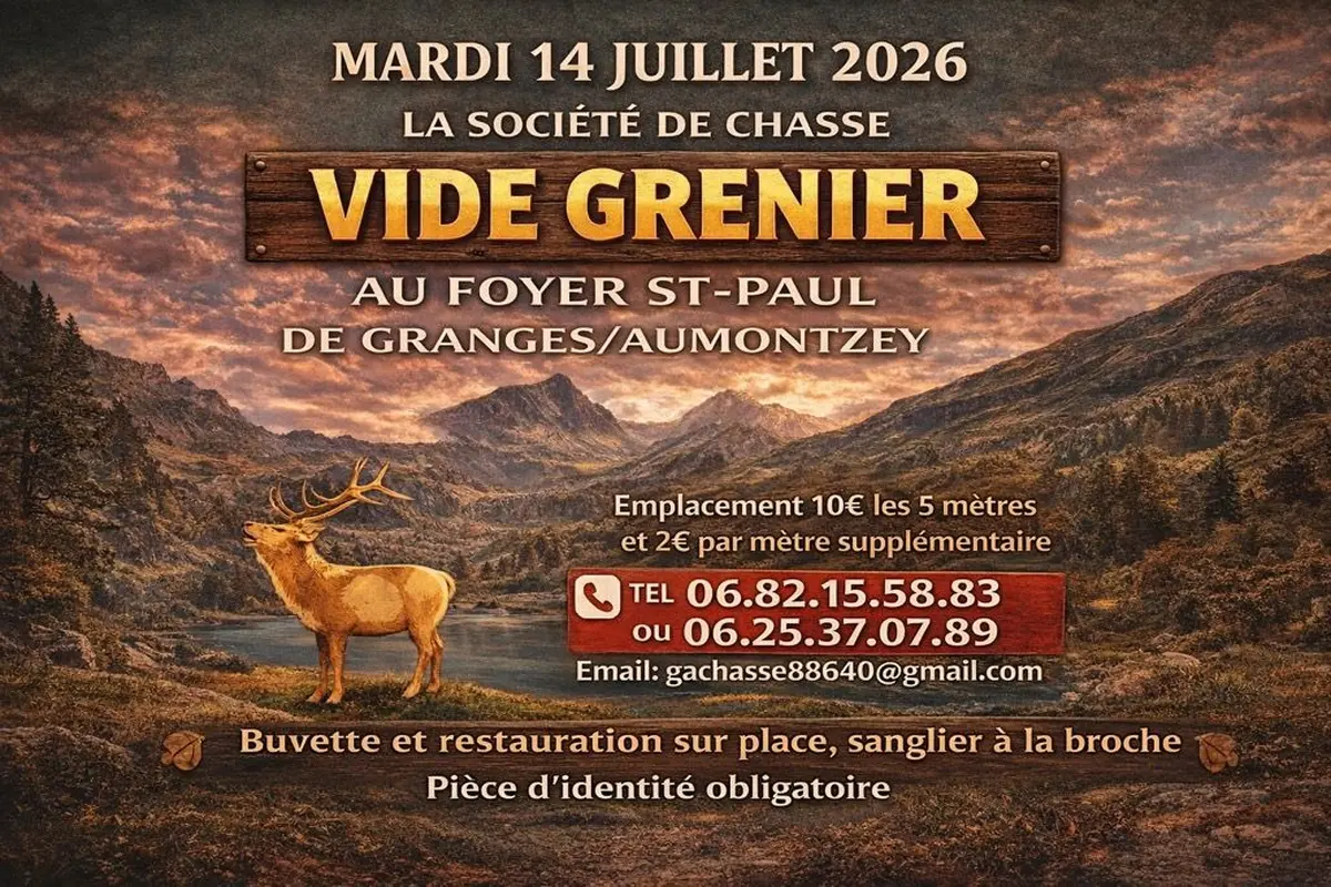 Vide Grenier de la Société de Chasse de Granges-Aumontzey