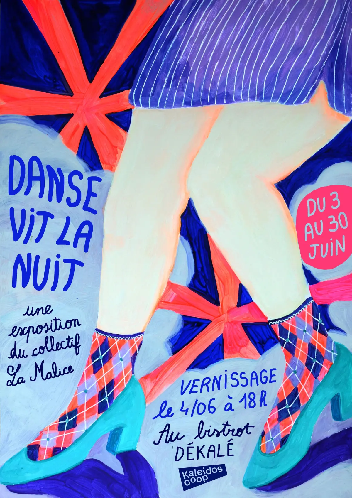 Vernissage de l'exposition Danse vit la nuit, du collectif LA MALICE