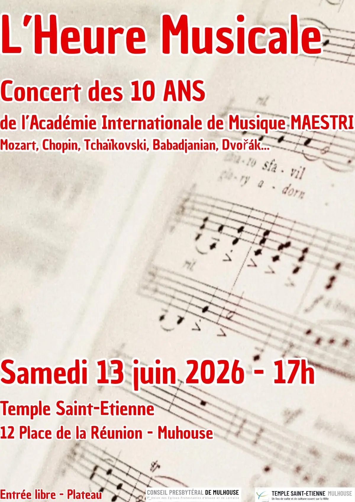 L'Heure Musicale -Concert 10 ANS de l’Académie Internationale de Musique MAESTRI