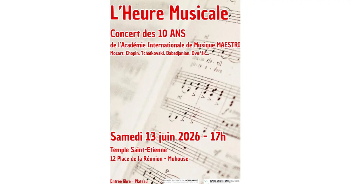 L'Heure Musicale -Concert 10 ANS de l’Académie Internationale de Musique MAESTRI