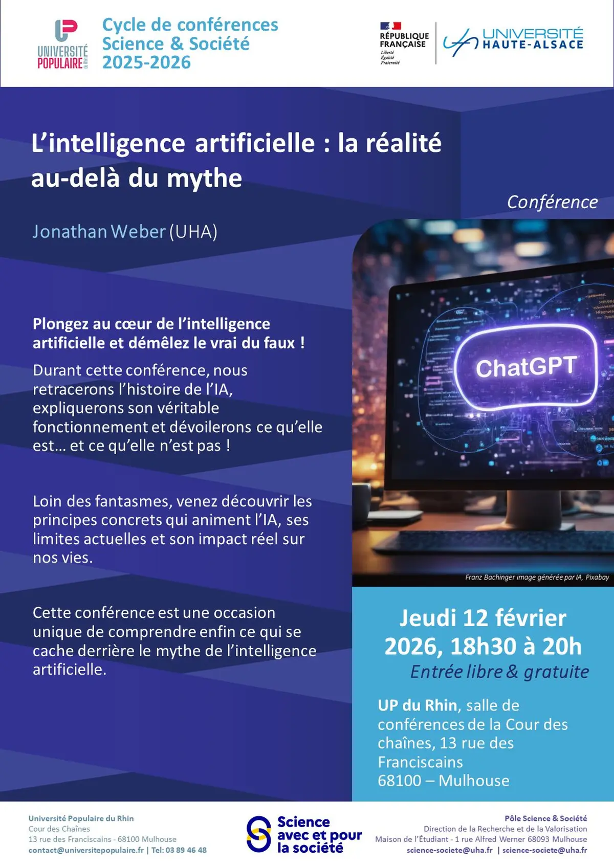 Conférence Science et Société sur le mythe de l'intelligence artificielle