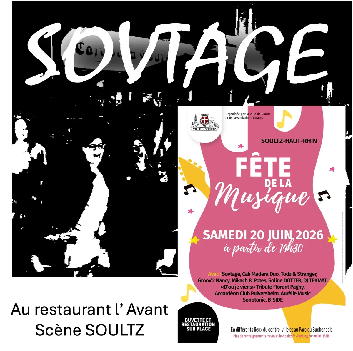 SOVTAGE fête la musique au Soultz au restaurant l'Avant Scène à partir de 19:30